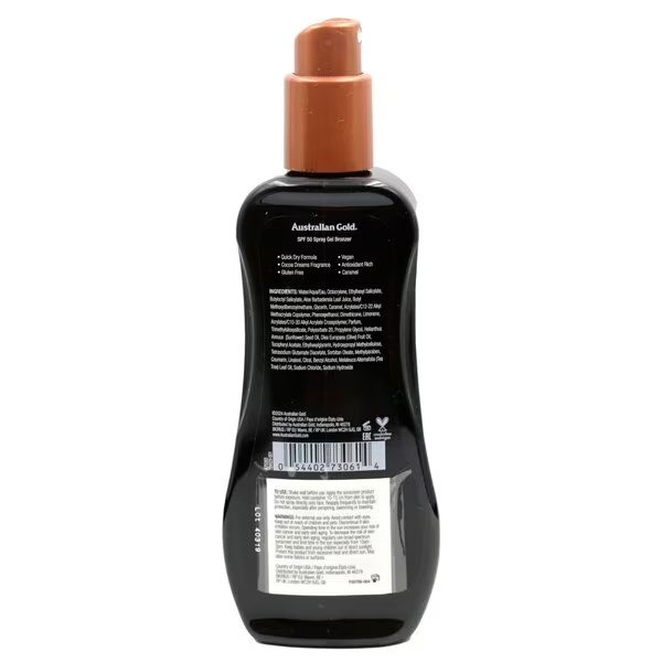 Australian Gold SPF50 sprej gel s bronzerom 237 ml