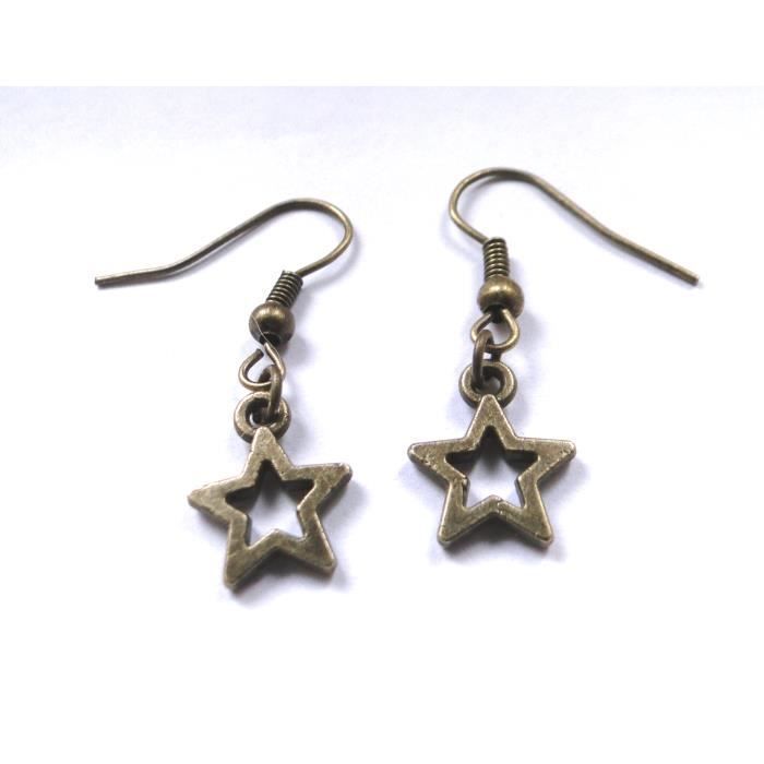 Earrings with bronze star.