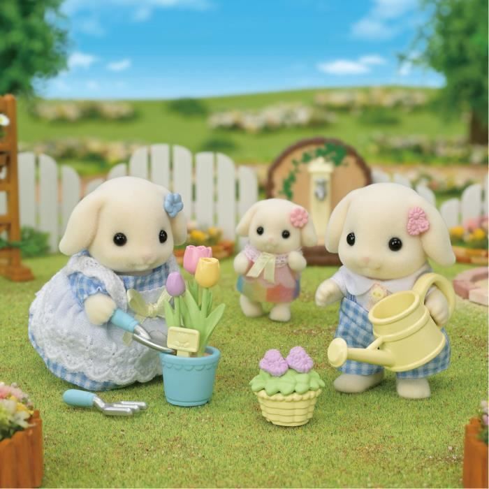 Doll - SYLVANIAN FAMILIES - Brother and Sister Lop Rabbit - Gardening - Articulated - Multicolored