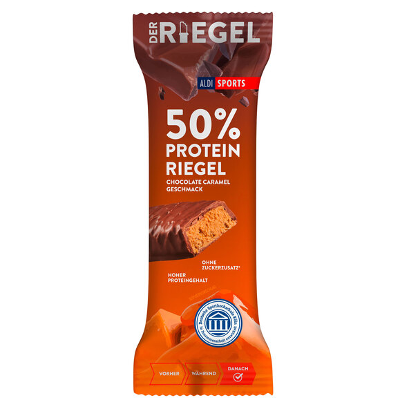 50% Proteine-Riegel Ciocolată-Caramel, Set 6 (6 x 45 g = 270 g)