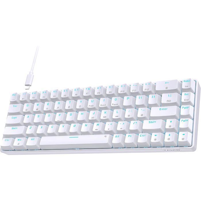 Clavier Gamer Mécanique - CHOUMICHA - T68SE - USB Câblé - Rétroéclairage RGB - Anti-Ghosting