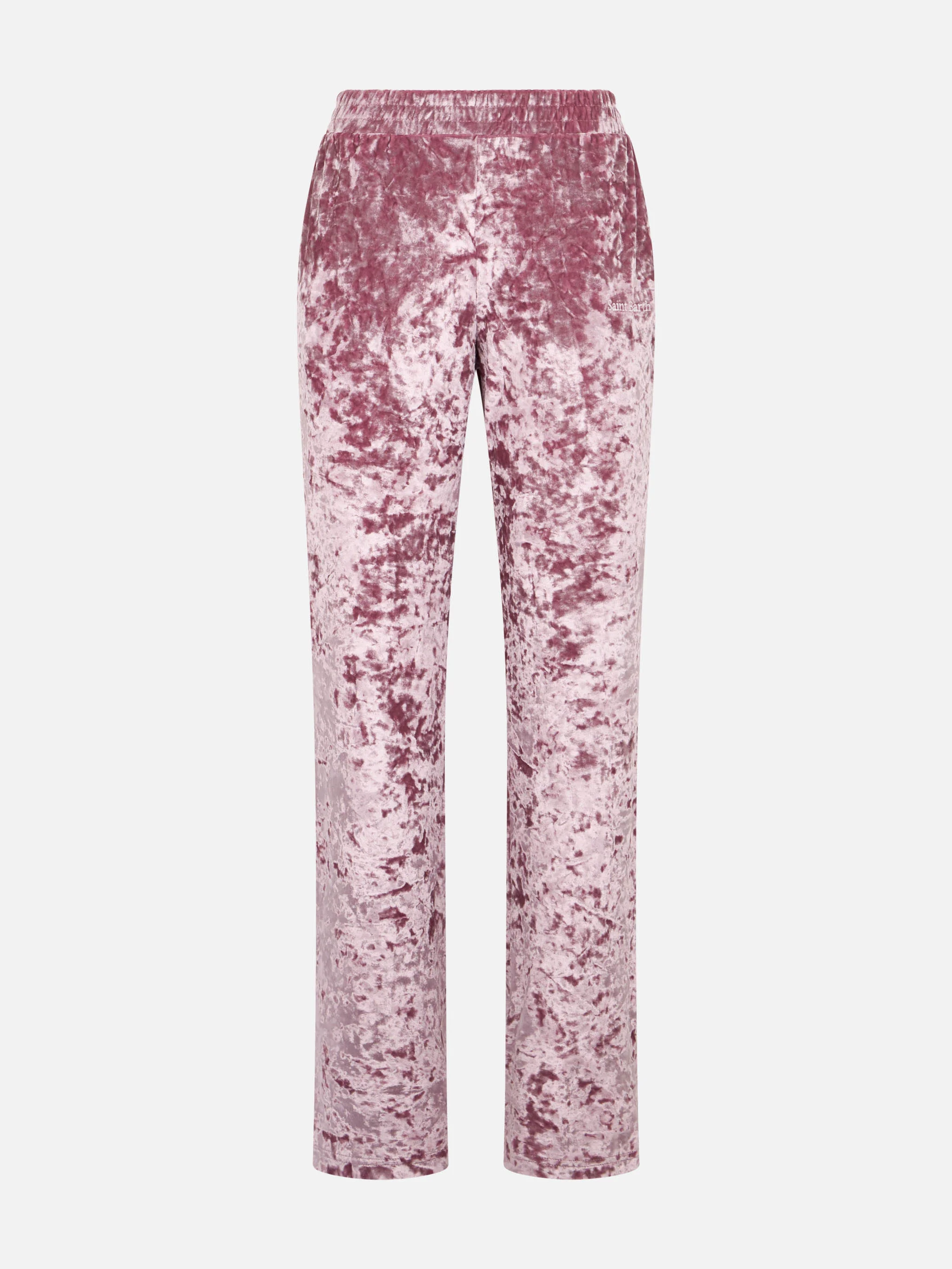 Calças femininas Yvonne em chenille rosa