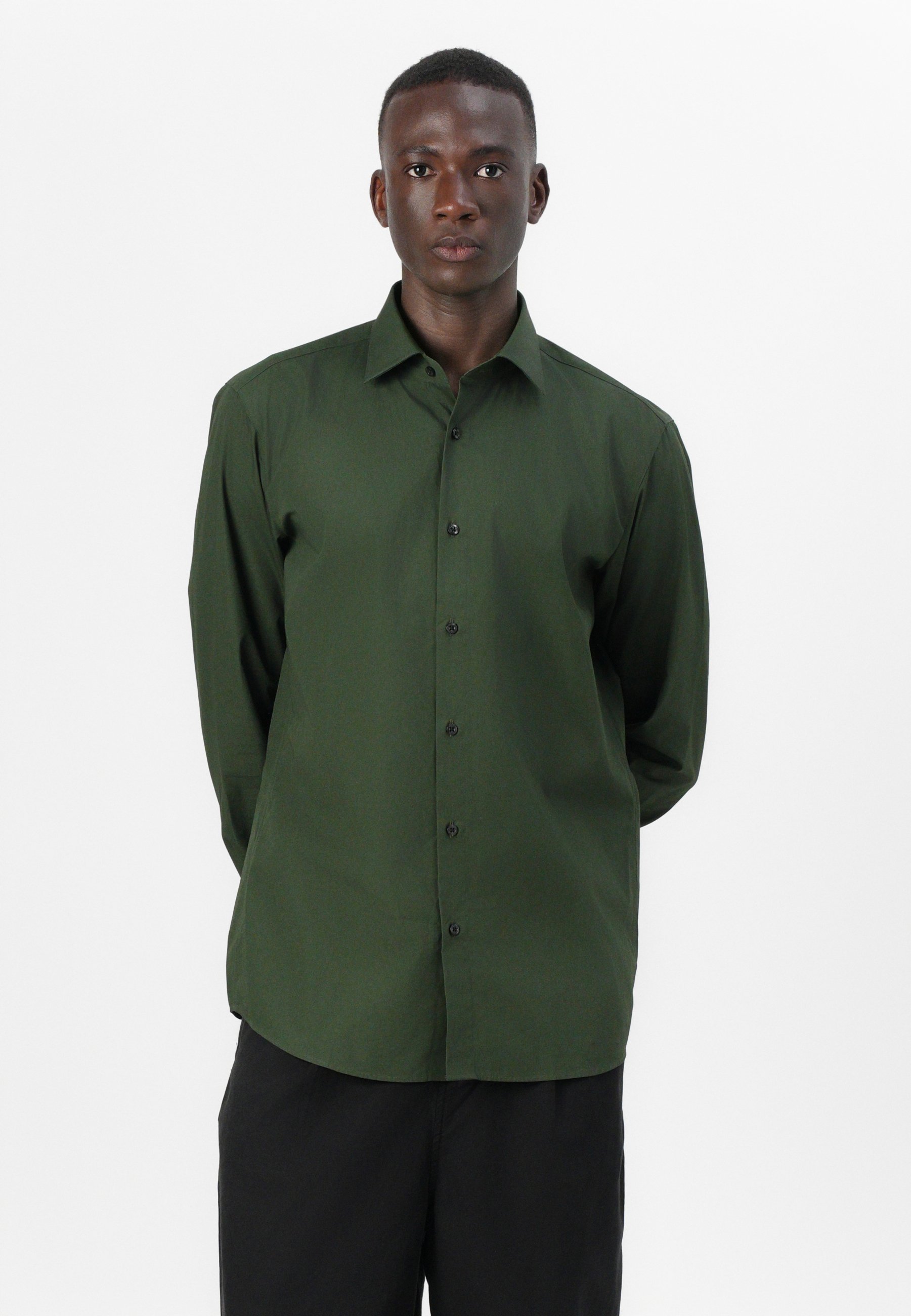 HUGO VALERIO - Camicia elegante - verde scuro