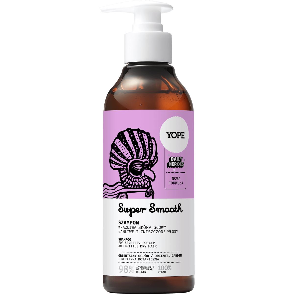 Yope Naturligt Schampo för Torrt och Skadat Hår 300ml Oriental Garden