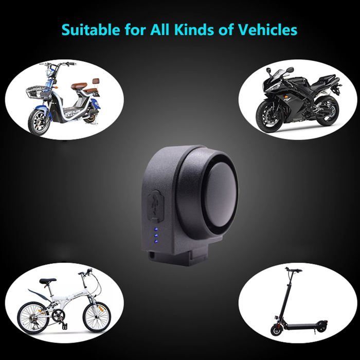 Alarma antirrobo, alarma inteligente con control remoto inalámbrico, para bicicleta/motocicleta/vehículo eléctrico/patinete.