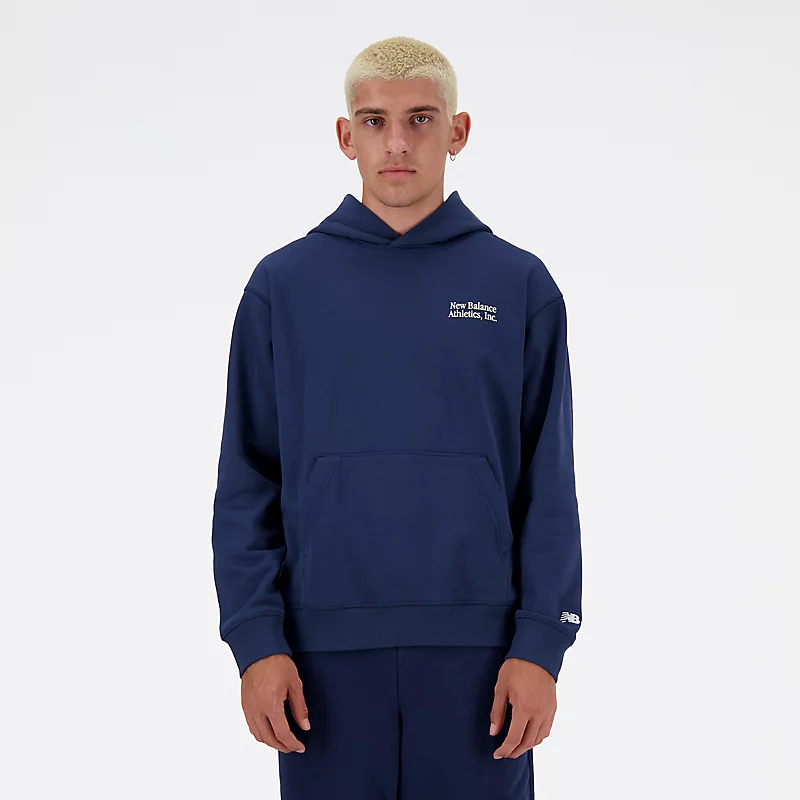 Bestickter Herren-Hoodie mit Sportmotiven – NB NAVY