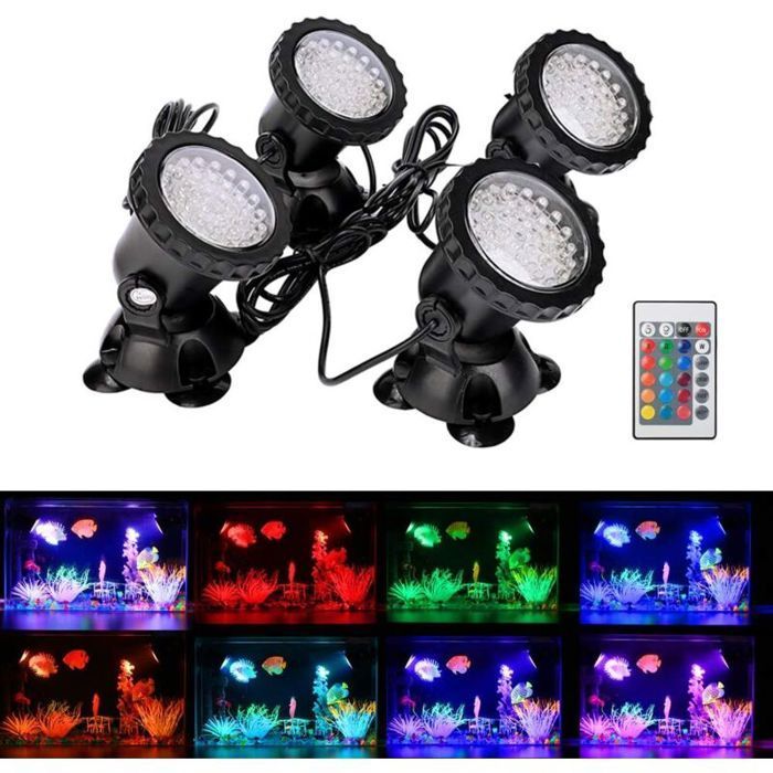 Focos LED sumergibles RGB, resistentes al agua IP68, para jardín, piscina y exteriores, iluminación ajustable, PZCC