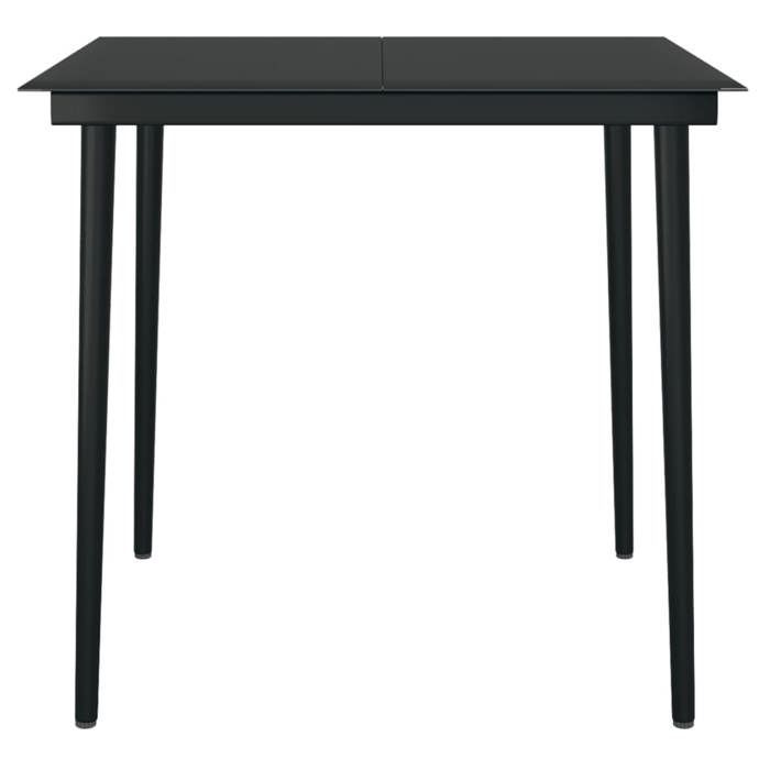 BURKE 3-Piece Garden Dining Set - Black - Table 80x80x74 cm - Chair 53x57x77 cm - PVC Rattan