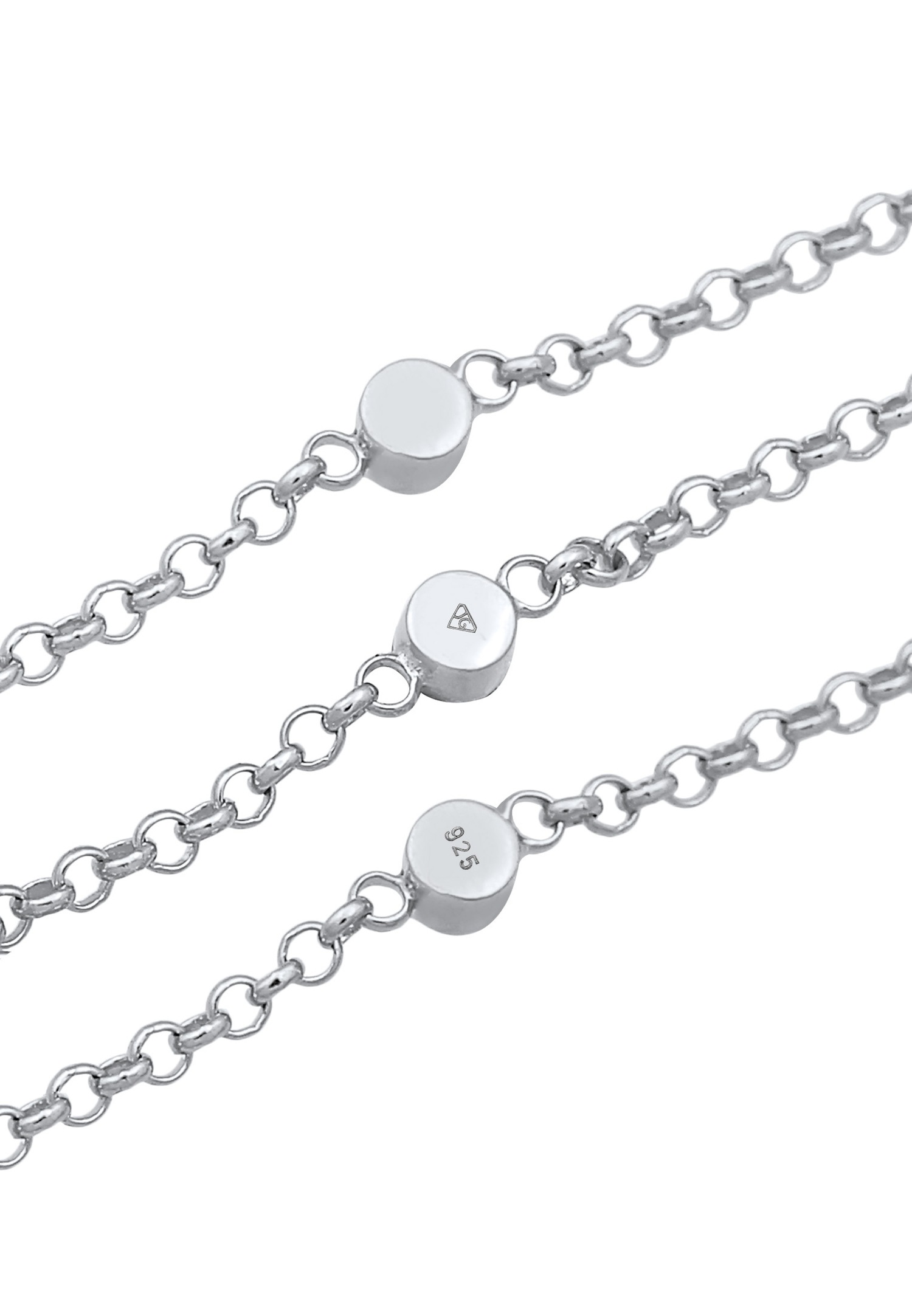 Elli Femmes chaîne de taille boules avec cristal en argent sterling 925