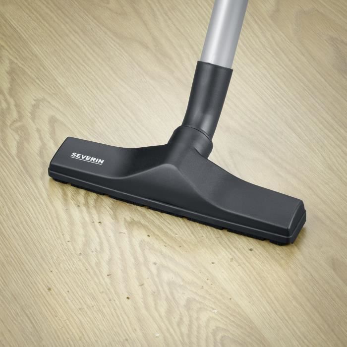 Aspiradora con bolsa SEVERIN BC7035, capacidad de bolsa higiénica de microfibra de 2 litros, cepillo de sonido suave + cepillo XL para parquet.