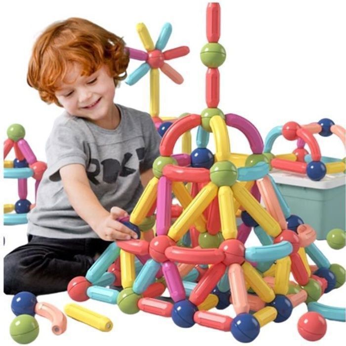 Jouet de Construction Magnetique ,97 Pièces Montessori Enfant 3ans 4ans 5ans 6ans 7ans