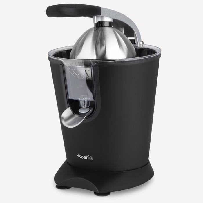 Presse agrumes - HKOENIG - AGR82 - Electrique - 160 W - Appareil silencieux - Noir mat et acier inoxydable