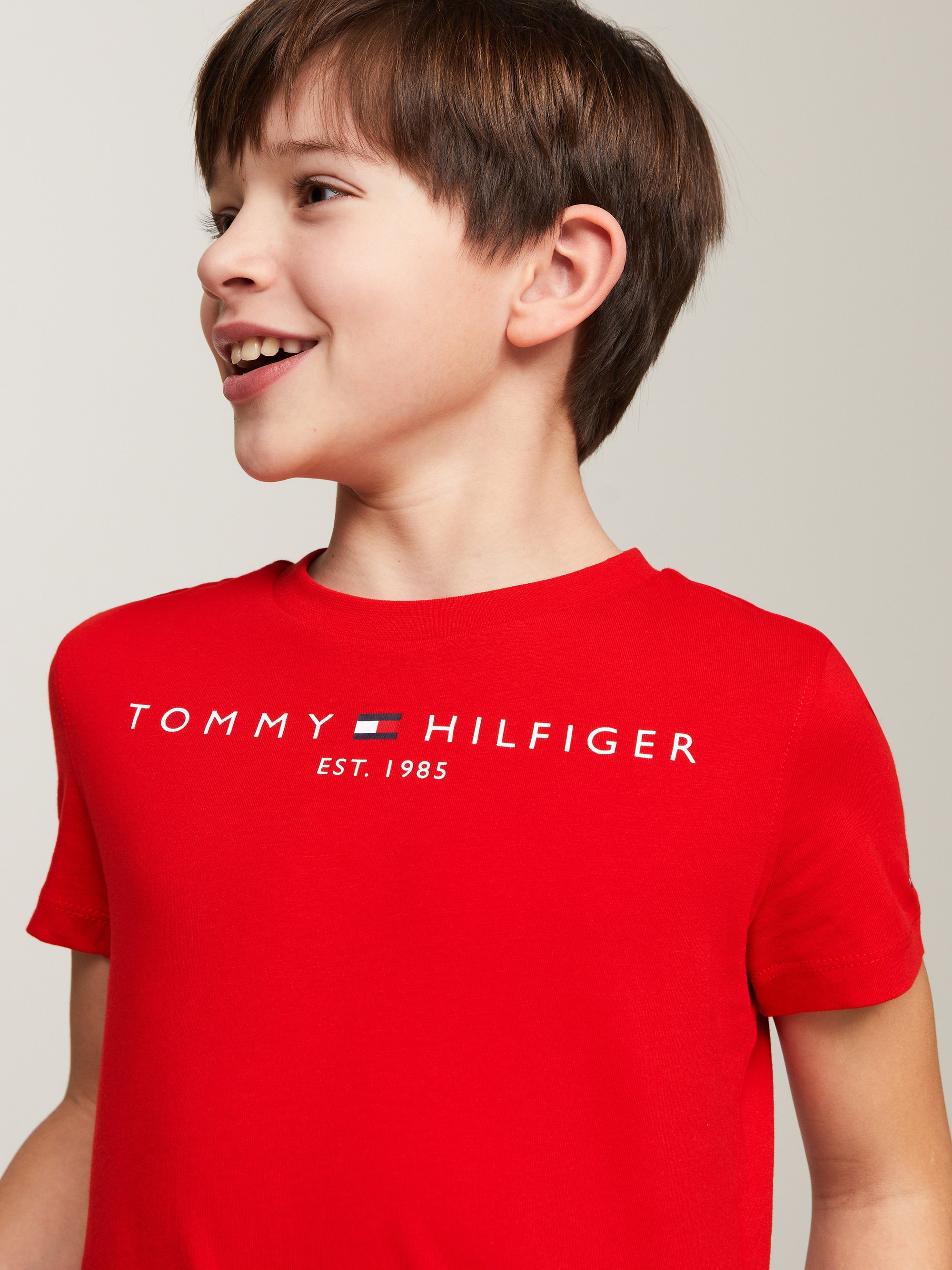 Tommy Hilfiger ESSENTIAL TEE - Tricou cu imprimeu - deep crimson