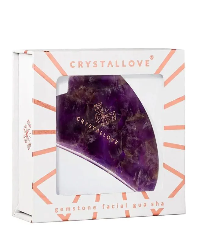 Crystallove Płytka do Masażu Twarzy Gua Sha z Ametystu