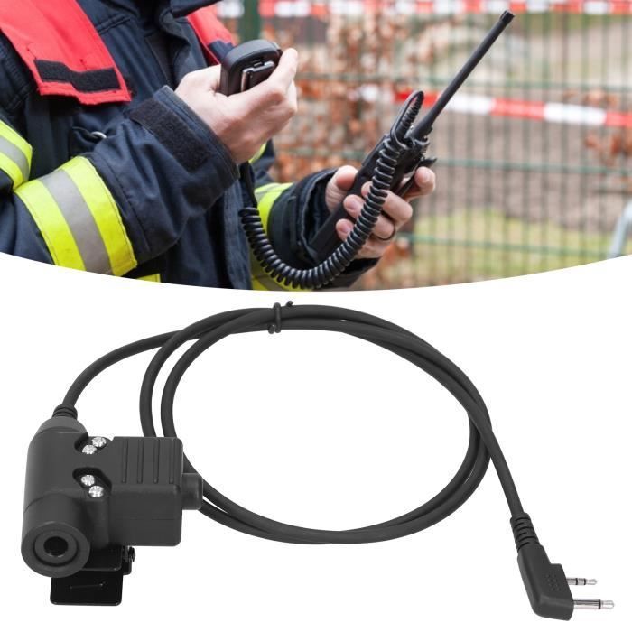 Adaptador de áudio - Tbest - TK U94 PTT - Cabo de 1m - Compatível com Baofeng UV-5R - ABS durável + Metal