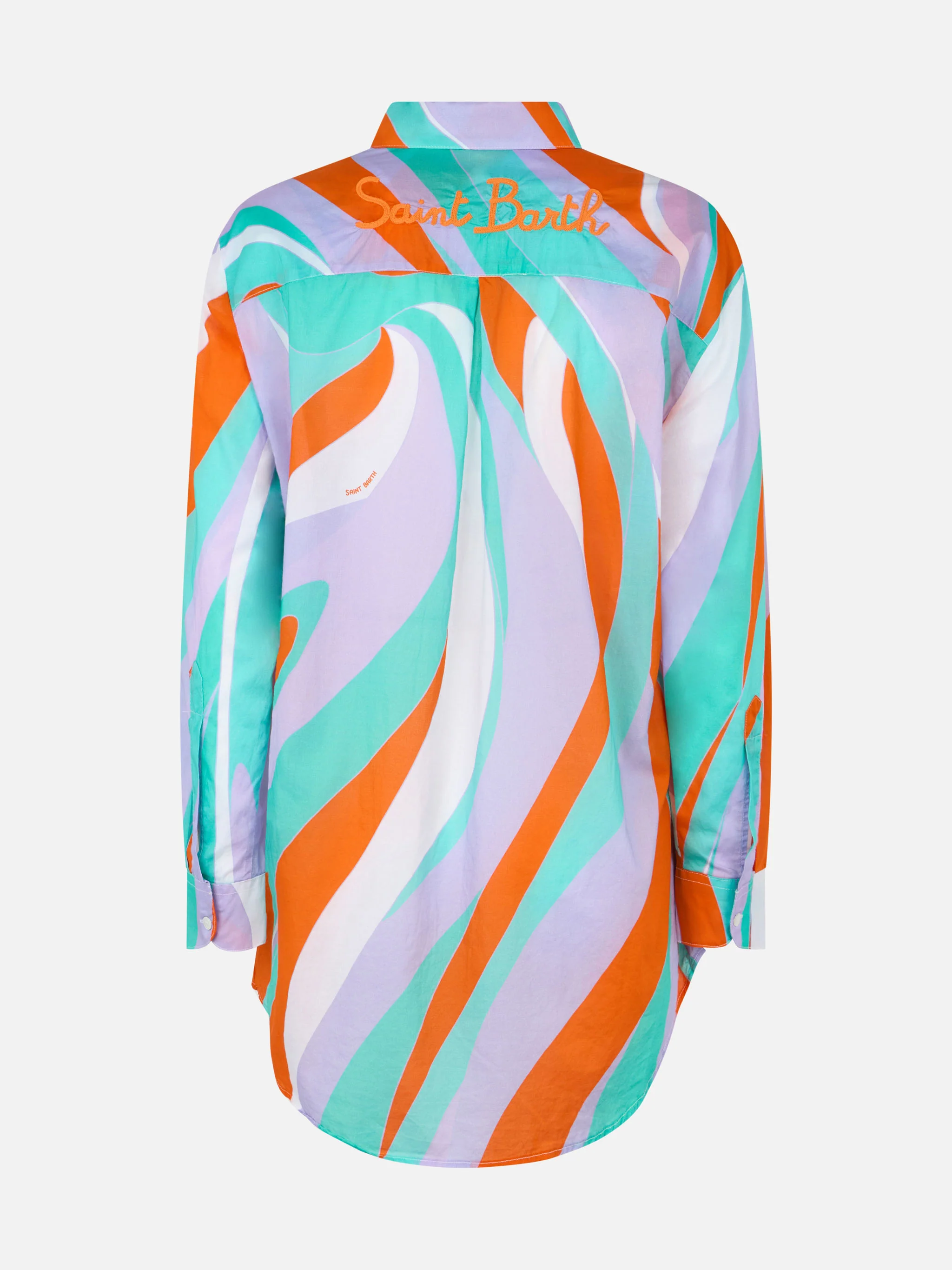 Damesblouse Brigitte van katoen met golfprint