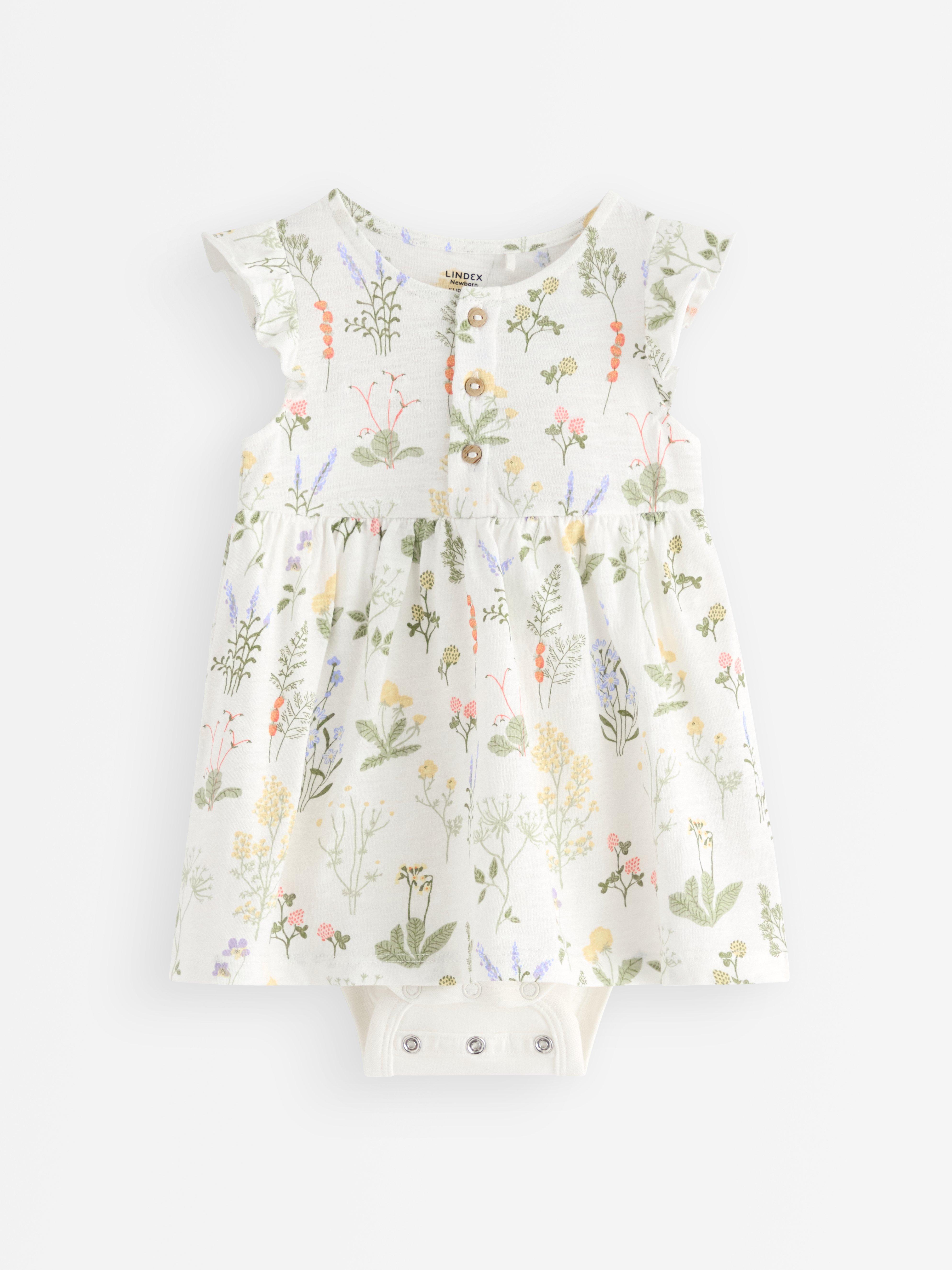 Vestido con body, color blanco empolvado claro