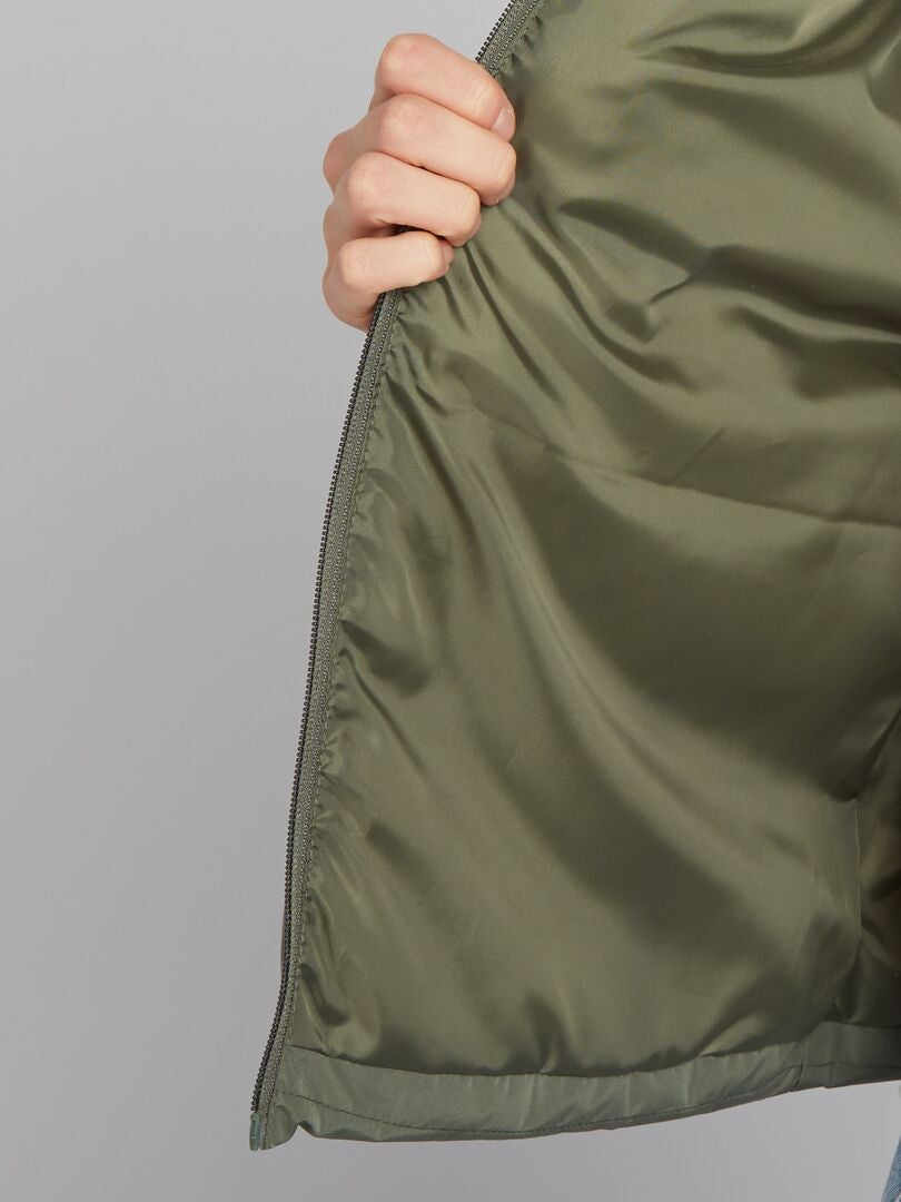 Mouwloze gewatteerde donsjas - KHAKI