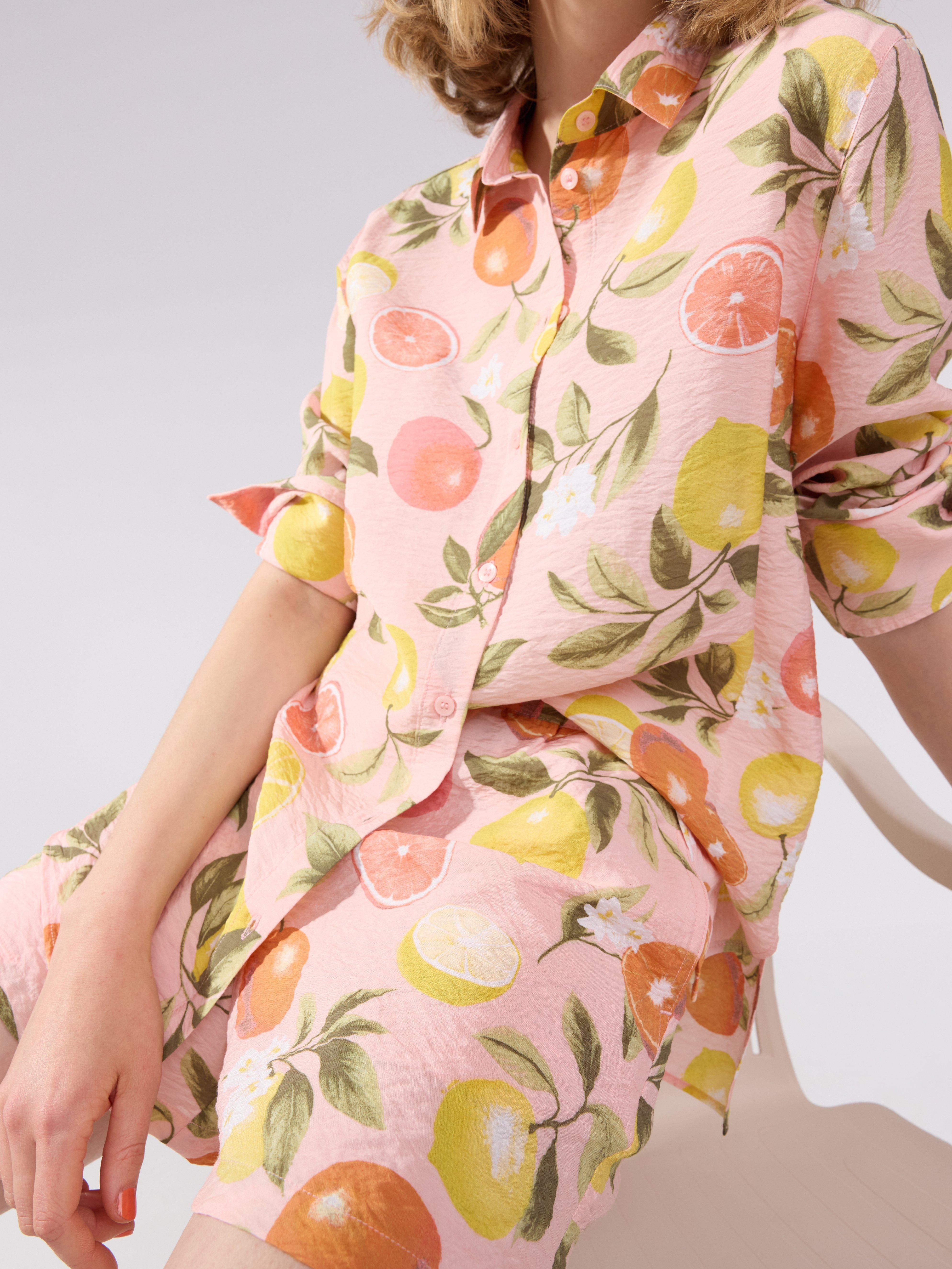 Camisa estampada rosa