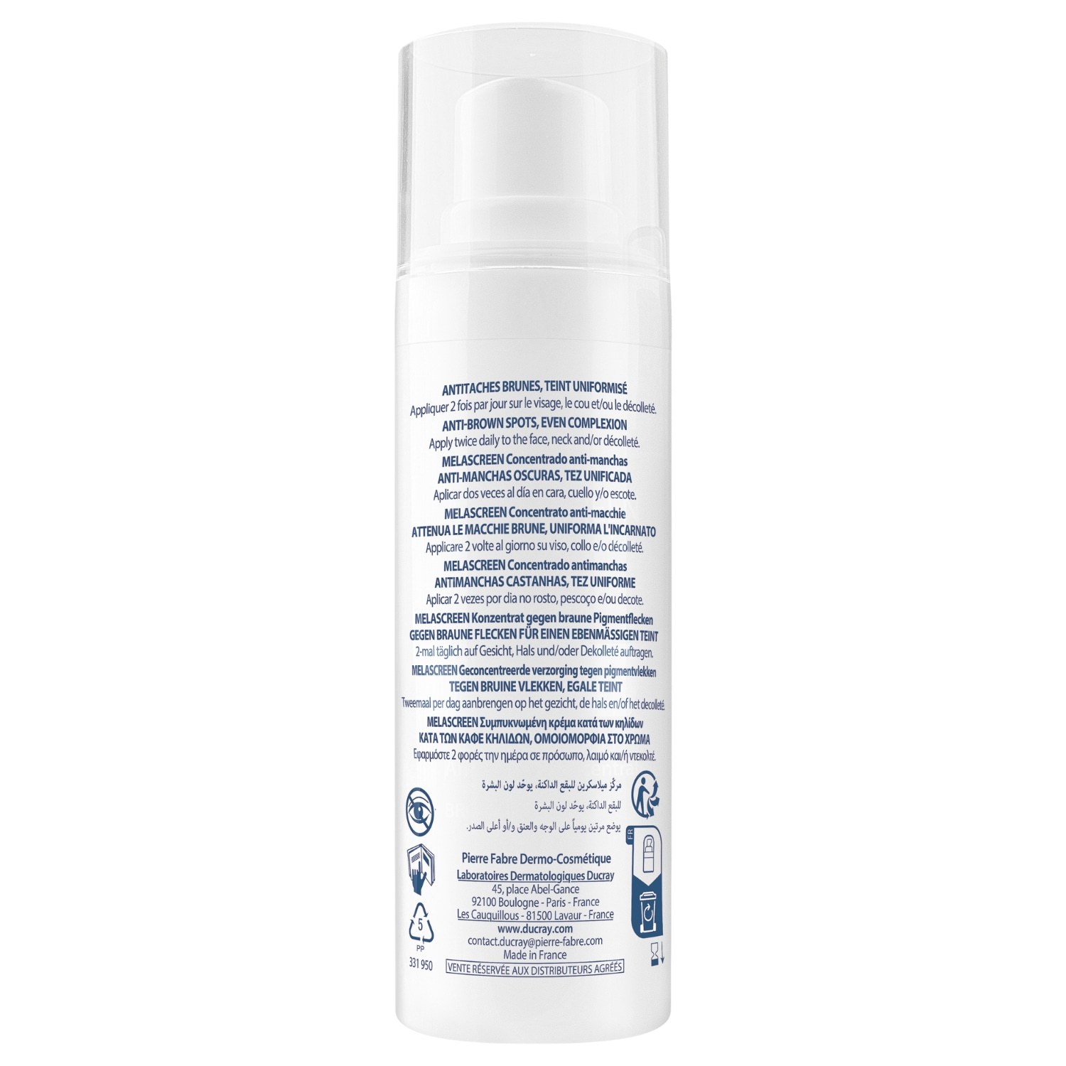 „Ducray“ pigmentinių dėmių kremas MELASCREEN pigmentinių dėmių koncentratas – 30 ml