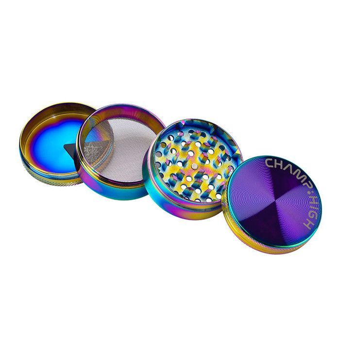 Molinillo de tabaco y hierbas - 4 piezas, multicolor - Aluminio