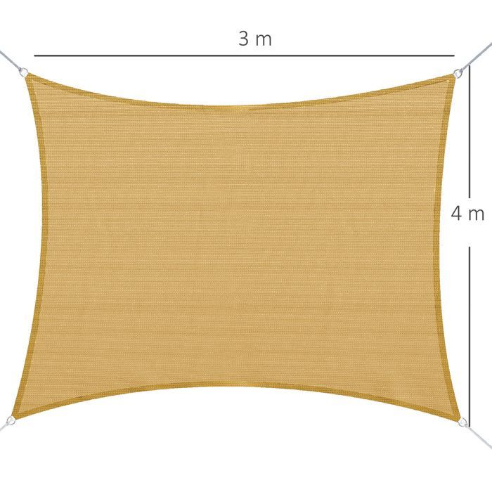 Outsunny - shade sail - HDPE - 300x400cm - Sand