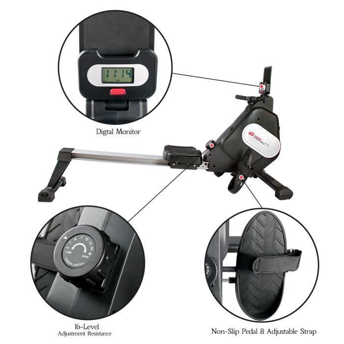 Home Fitness CODE Roeimachine - Magnetische Roeimachine met LCD-console en 16 Weerstandsniveaus - Zwart