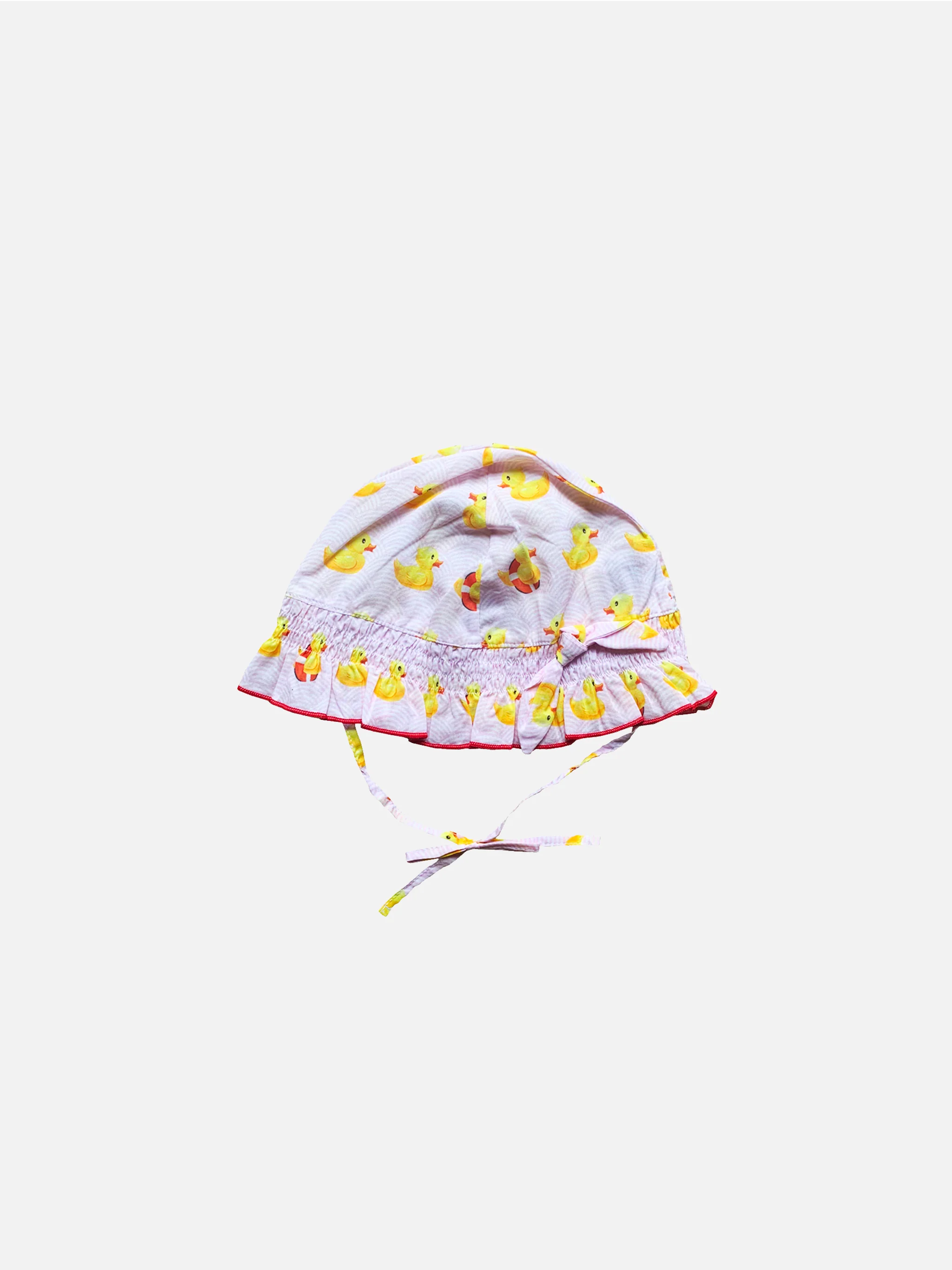 Roze babymutsje met eendjesprint