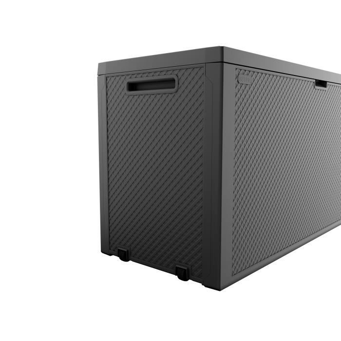 Caja de almacenamiento exterior de resina KETER de 270 litros, color gris - Emily Garden Trunk