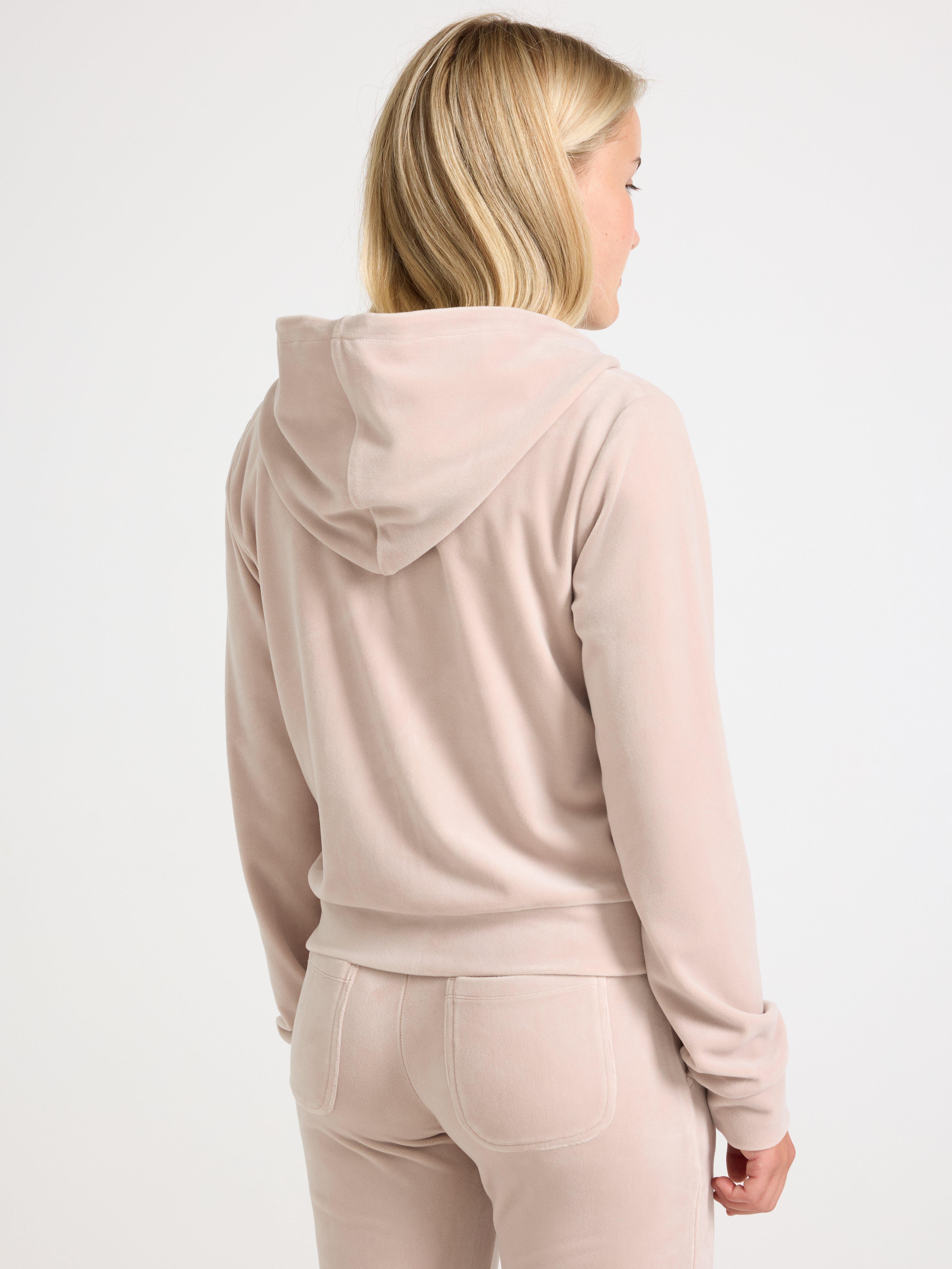Bluza z kapturem i welurem Light Grey