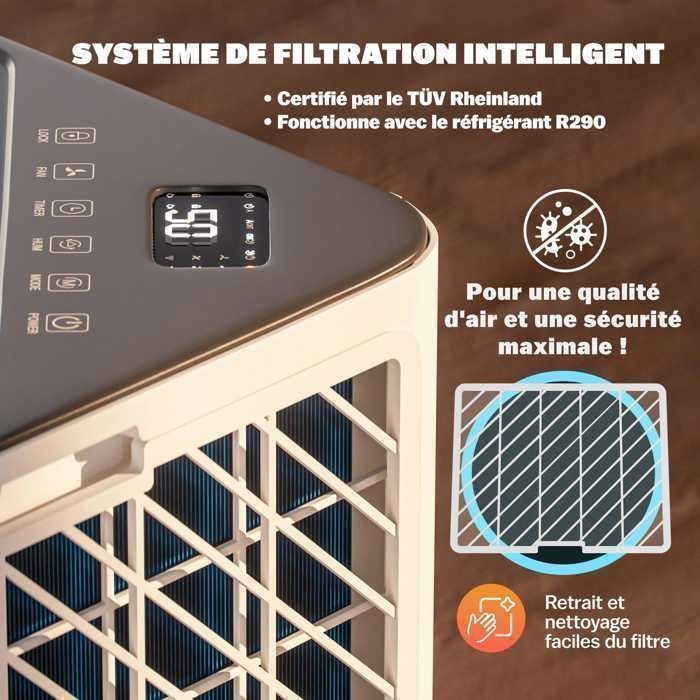 MONZANA® 20L/day 30m² Air Dehumidifier with Wifi, Smart Home App, Indoor Use