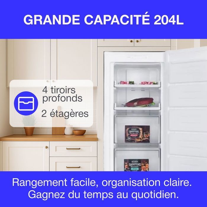 Upright freezer - CONTINENTAL EDISON - CECUF204NFWD - 204 L - Total No Frost - Energy Class D - White