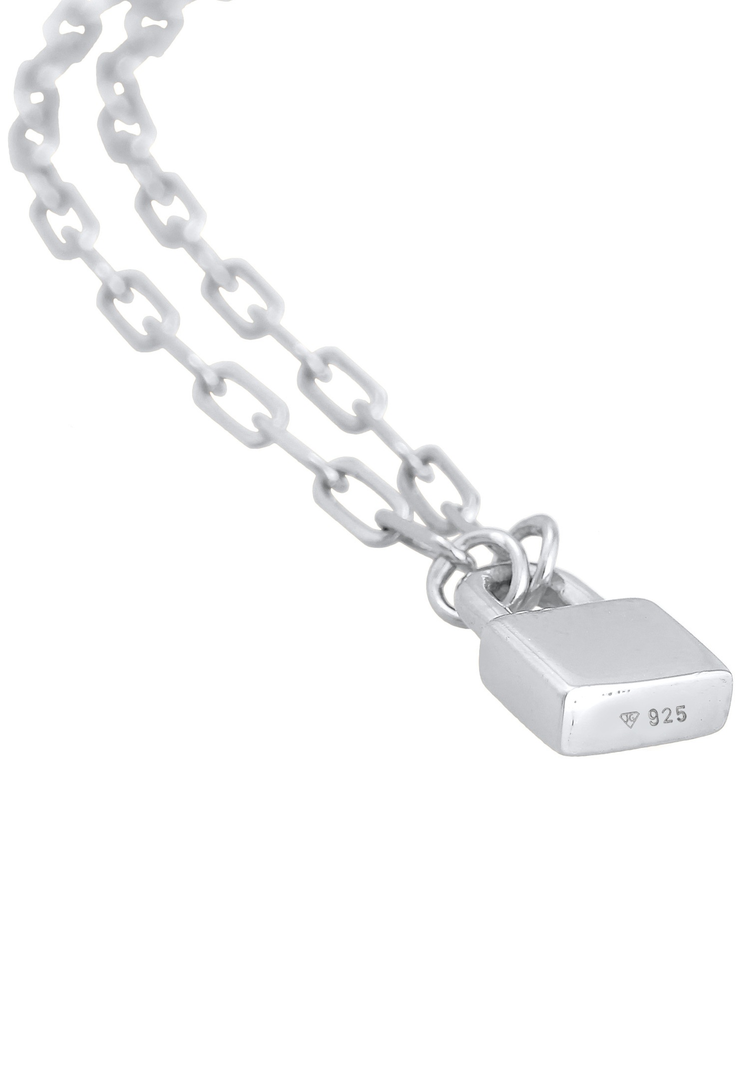 Elli PREMIUM Femmes serrure symbole maillons en argent sterling 925 rhodié