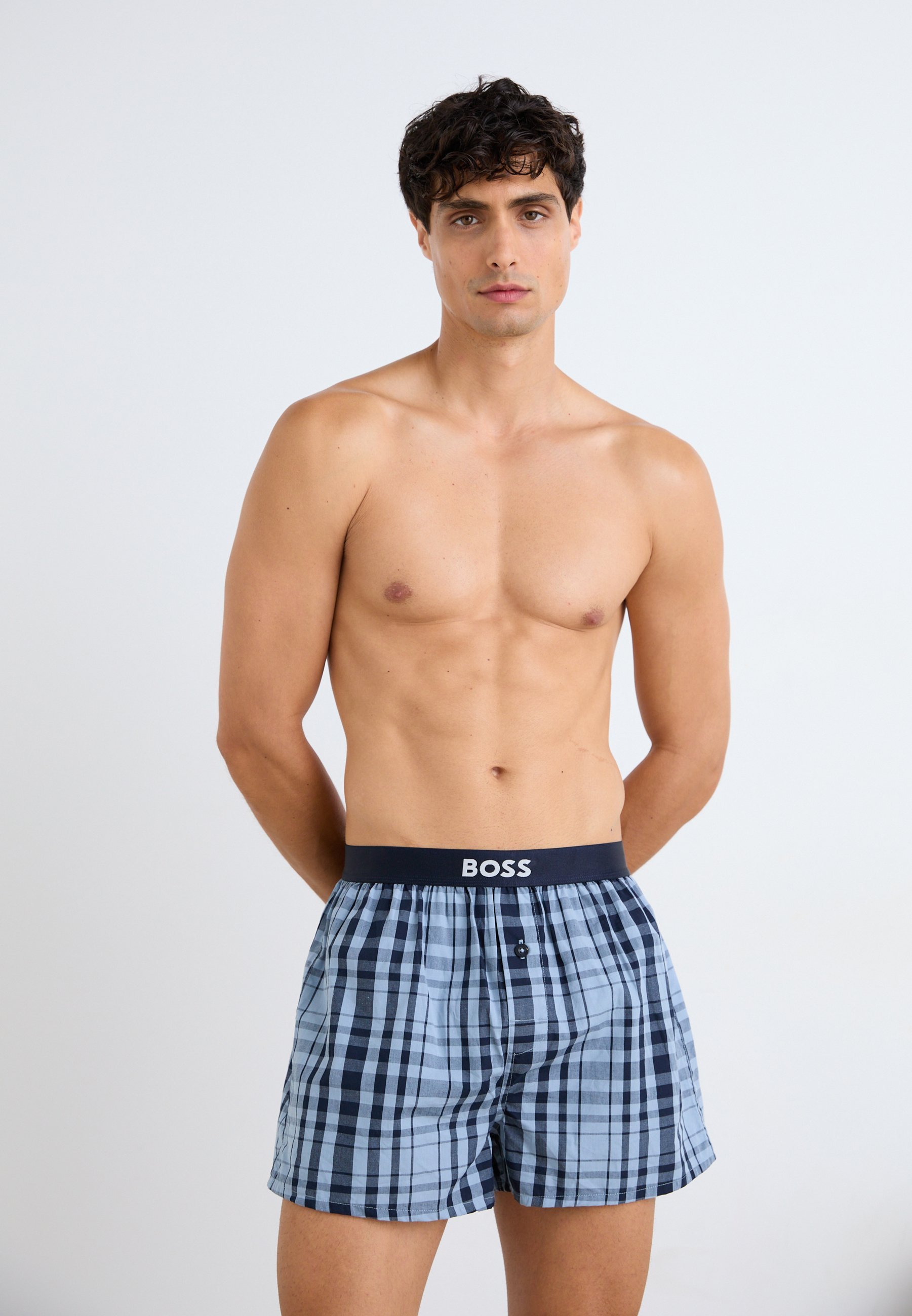 BOSS 2er-Pack – Boxershorts – offen blau
