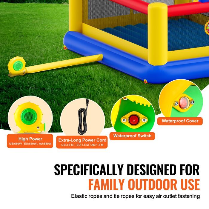 Inflatable House - Duoku - Outdoor Play House - 177x173x80 Inches - Premium Material - For Children Ages 3 to 10