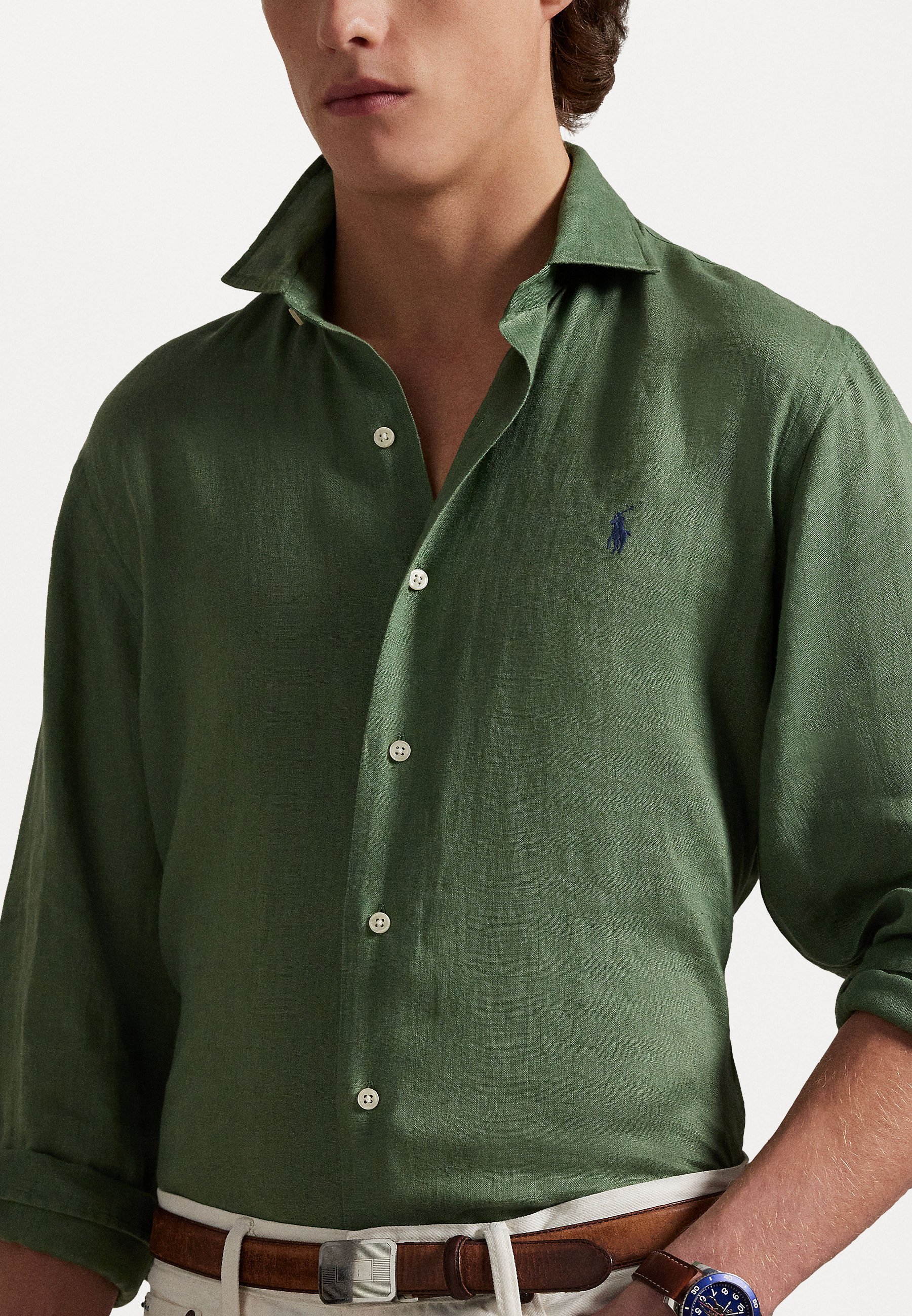 Polo Ralph Lauren SLIM FIT LINANE SÄRK - Särk - grey