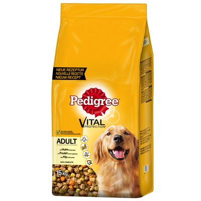 Croquettes Pedigree + 56 bâtonnets dentaires Dentastix moyens - Prix du lot !*