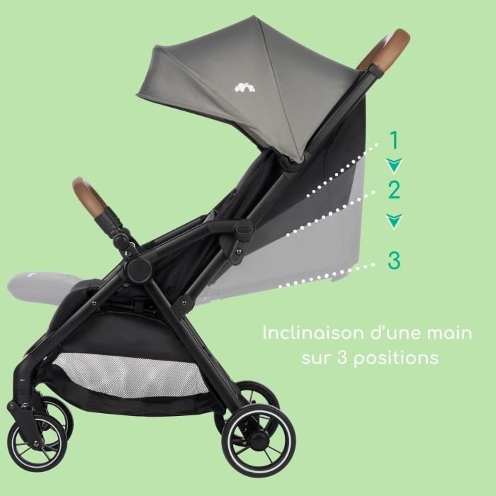 BEBECONFORT SUNLITE, Poussette ultra compacte, confortable et lègère, dès la naissance jusqu'à 4 ans,0 à 22 kg, Tinted Gray