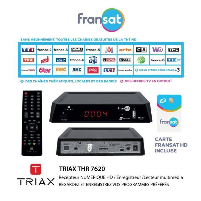 Δορυφορικός Δέκτης TRIAX HD - THR 7620 - Συσκευή Εγγραφής - Συσκευή Αναπαραγωγής Πολυμέσων - HDMI