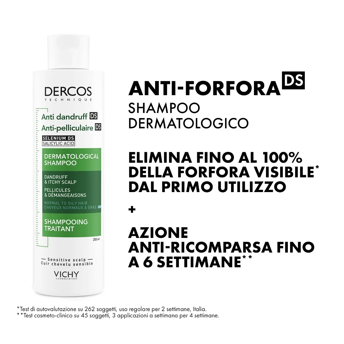 VICHY Vichy Dercos Shampooing antipelliculaire pour peaux grasses 200 ml