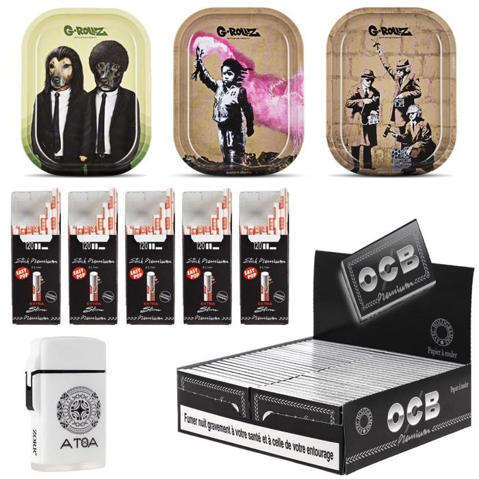 Papel de liar OCB Premium Regular x 50 con filtros, mechero y bandeja