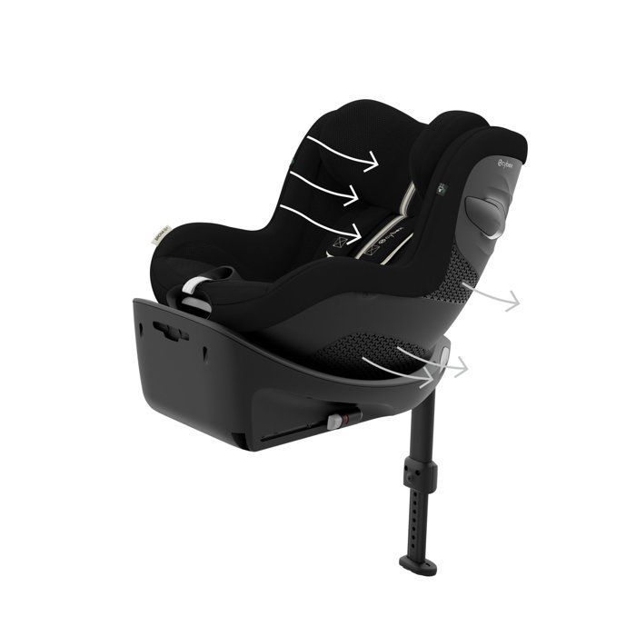 Cybex Sirona G Gold Car Seat - 61 to 105 cm - Birth up to 19 kg - 3 months to 4 years - Moon Black (Plus)