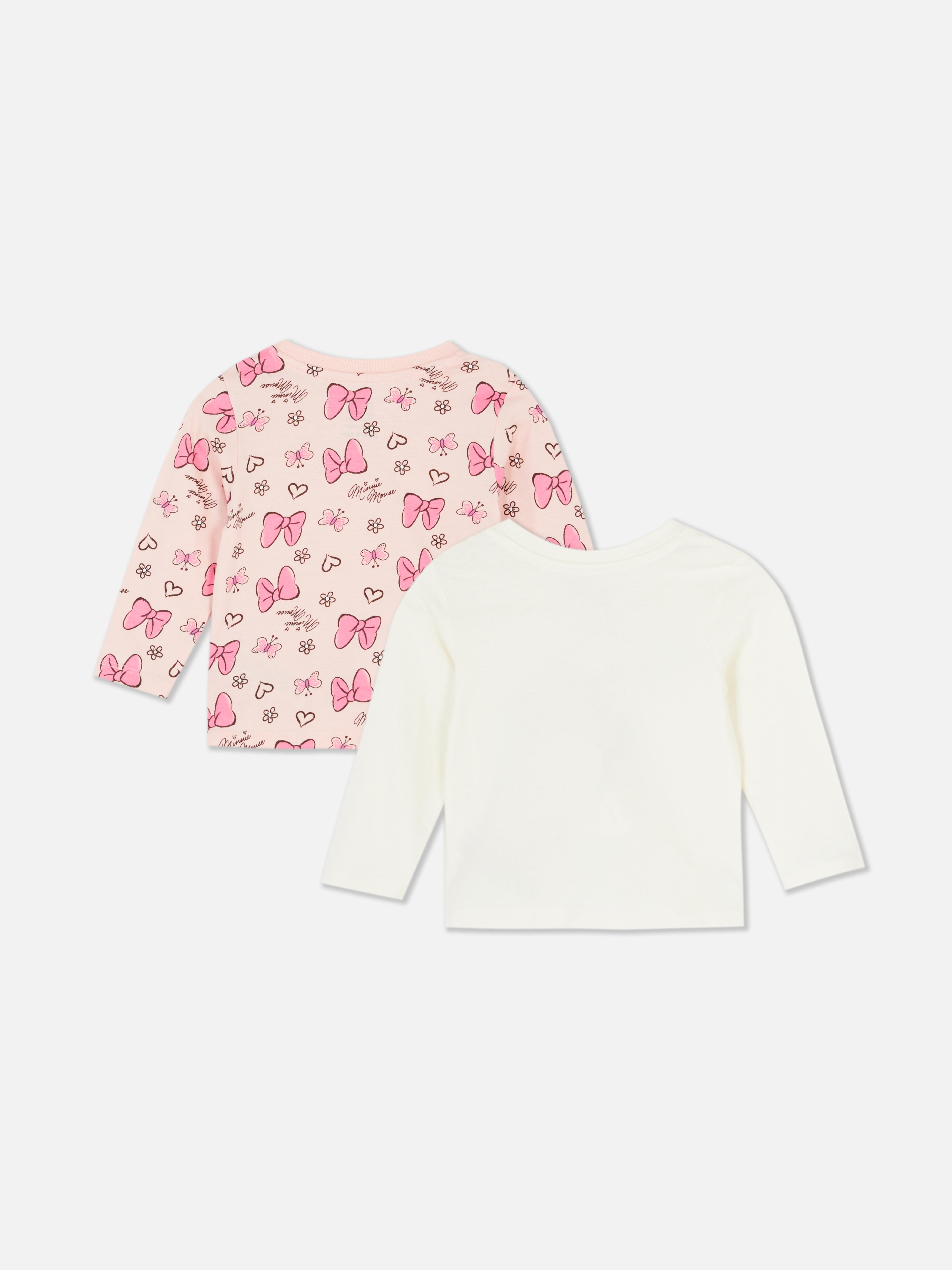 Tricouri cu mânecă lungă Disney Minnie Mouse, set de 2. Aceste două topuri cu mânecă lungă și guler rotund Disney aduc un strop de dragoste Disney în garderoba lor.
