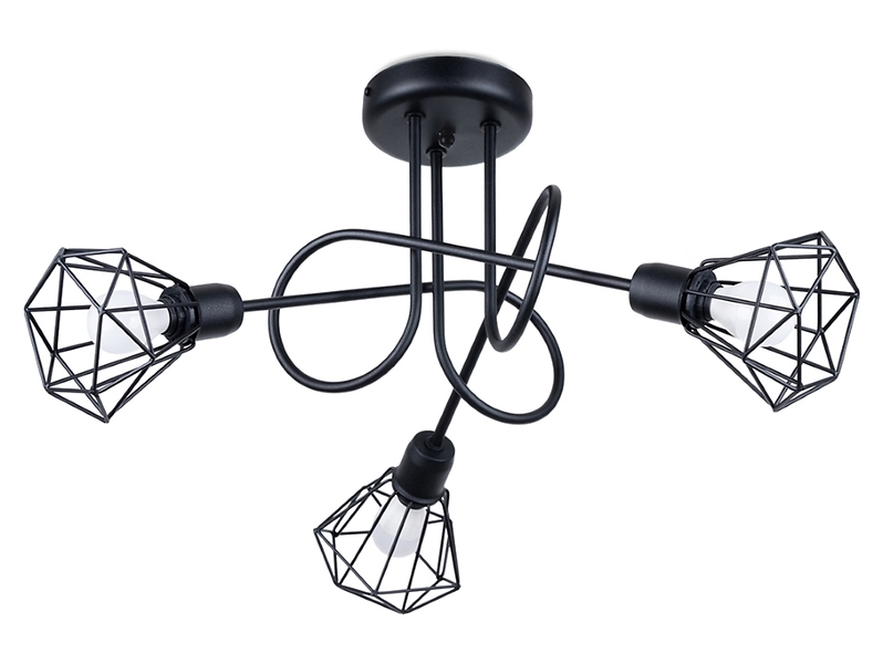 Lampa sufitowa Artemis 3-punktowa  stalowa czarna