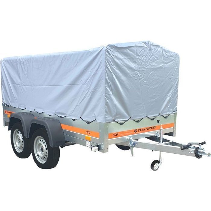 TEMA 263X125cm ECO2612/2 KIPP Double Axle Tilting Covered Trailer