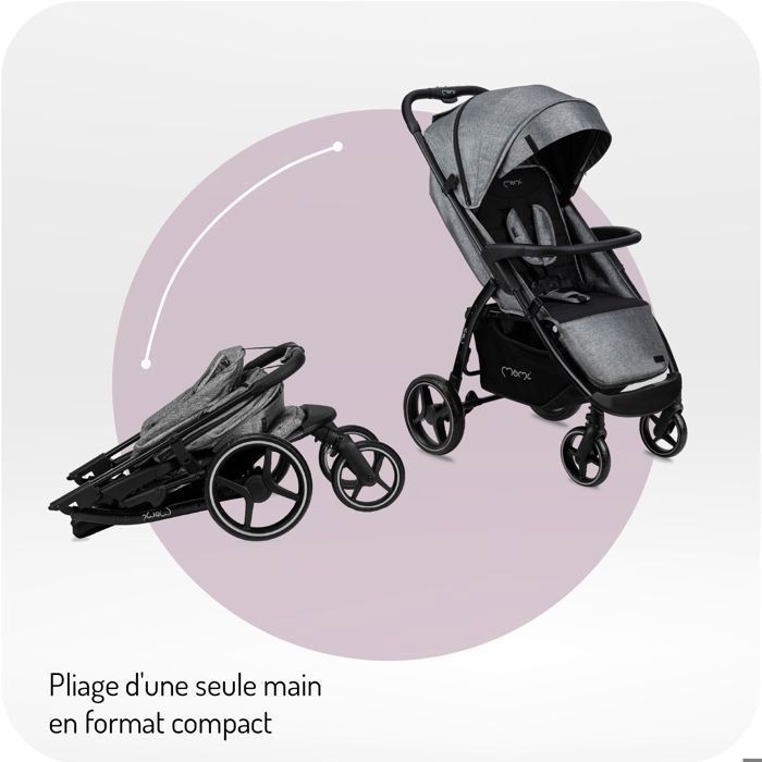 MoMi MIYA - Ultra-compact stroller - From 0 months up to 22 kg - Accessory kit - 7