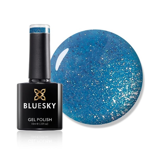 Bluesky Gel Nagellak - Elektrisch Glitterblauw