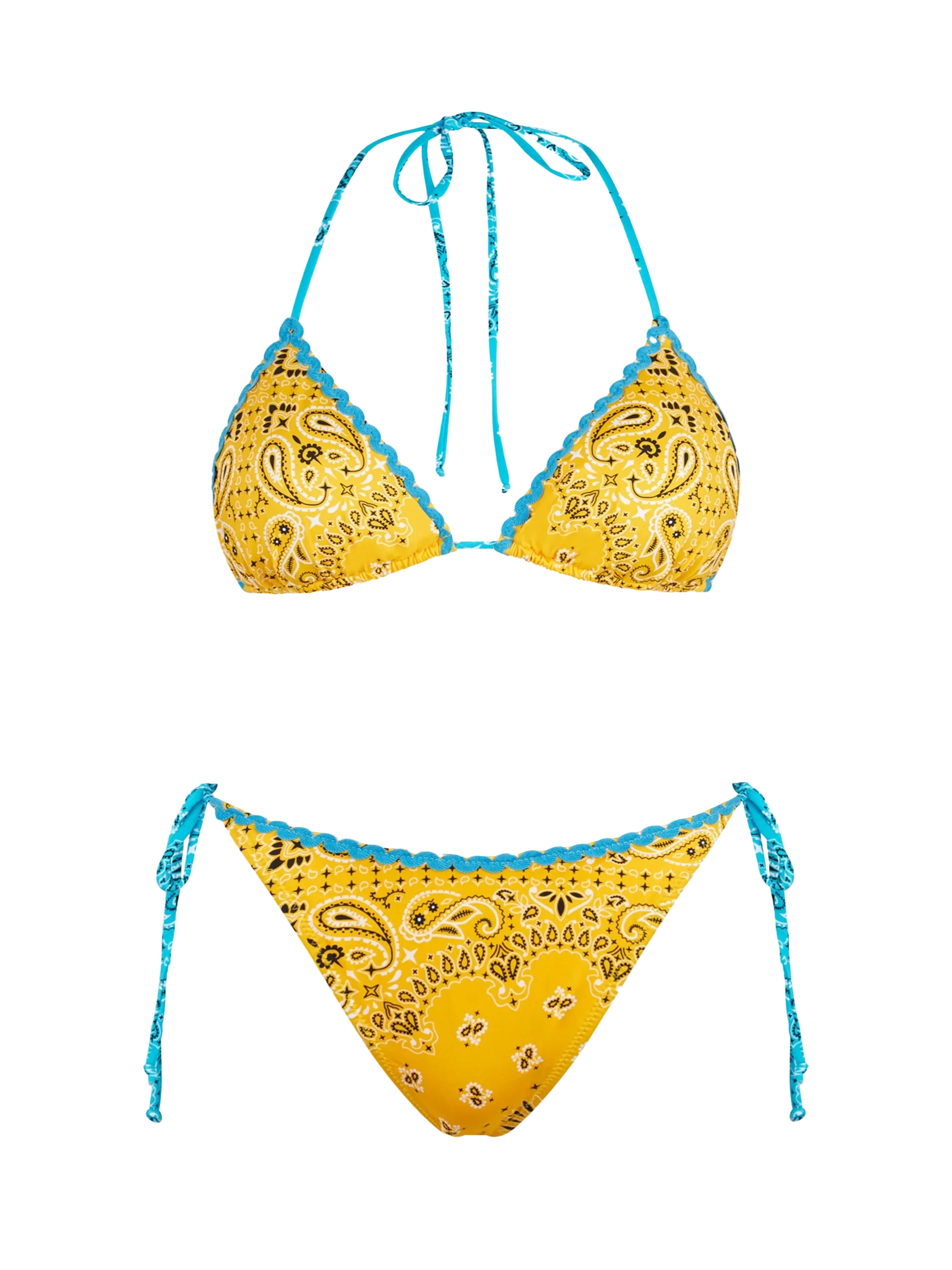 Dames driehoekbikini met bandana-print
