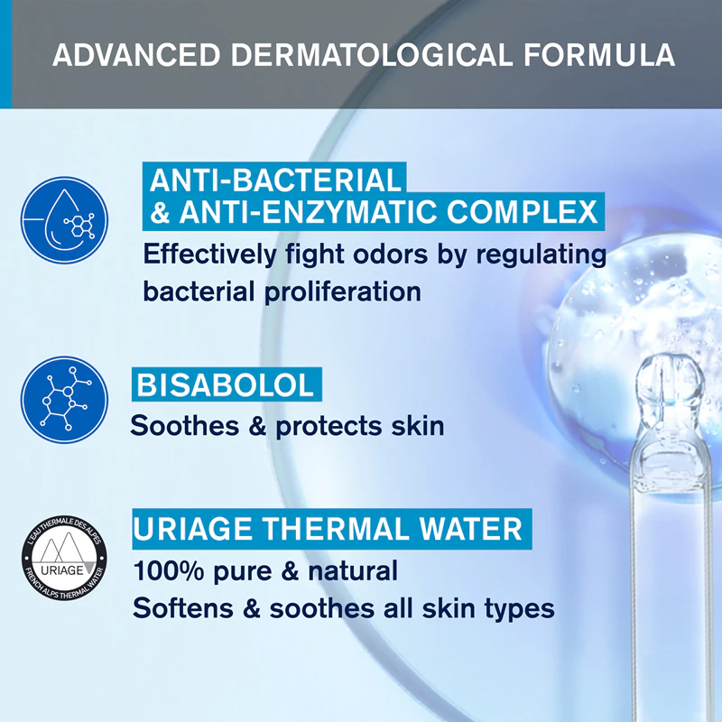 Uriage Hygiène Gentle Deodorant, jemný roll-on dezodorant bez hliníka.