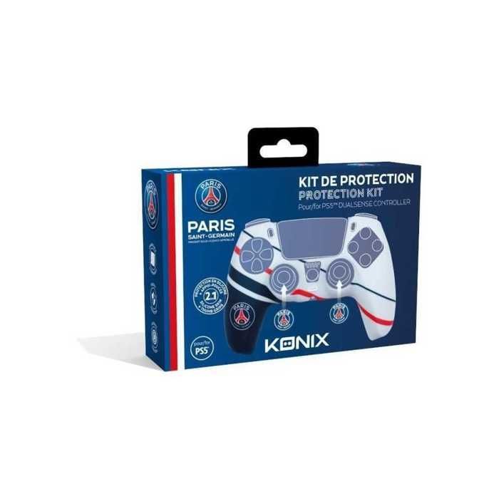 Custodia protettiva per controller DualSense PS5 - KONIX Naruto Shippuden - Silicone - Con poggiapollice - Blu, bianco e rosso